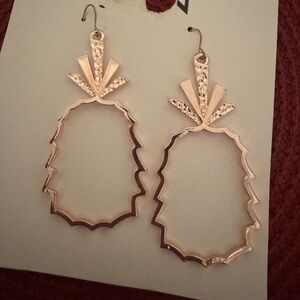 Gold-Tone Pineapple Drop Earrings